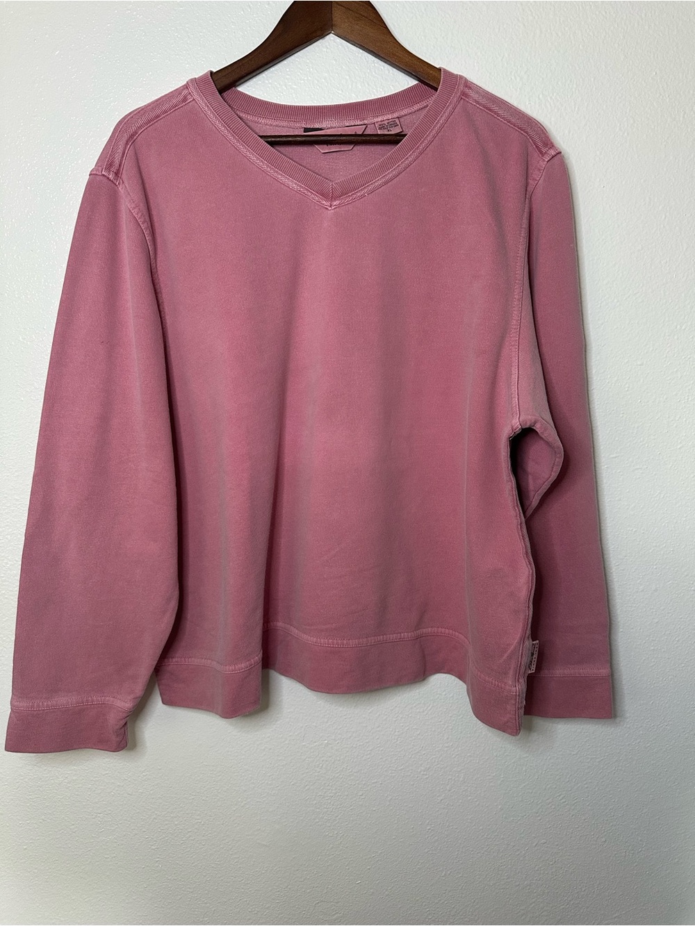 Eddie Bauer Pink V-Neck Pullover Sweatshirt